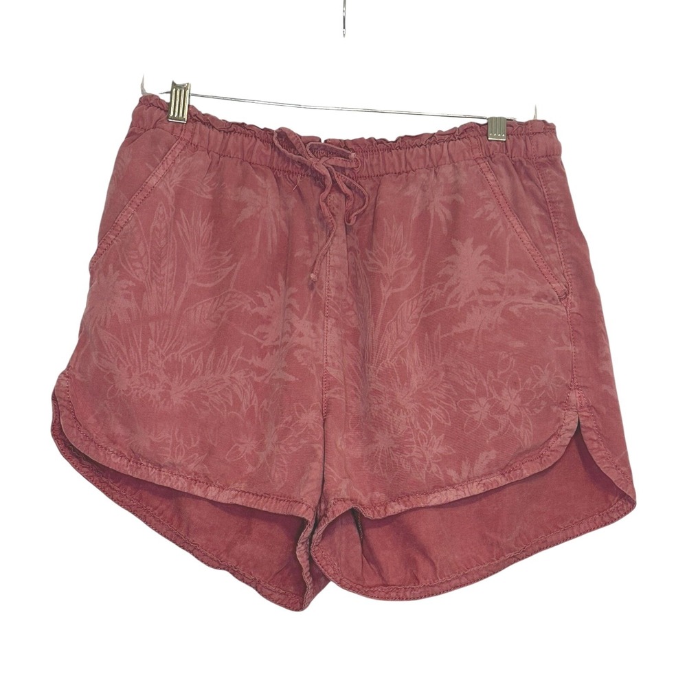American Eagle Floral Shorts Drawstring Waist Casual Comfy Beachy Pink Size M
